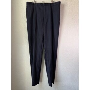 90's/00's VTG Y2K Tommy Hilfiger Mens Dress Pants Pinstripe Wool Flat Front Fit